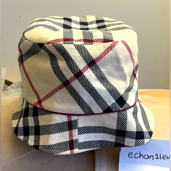 【☆JAPAN☆】Auth Burberry London Blue Label Beige Nova Check Fisherman’s Hat - Picture 1 of 7
